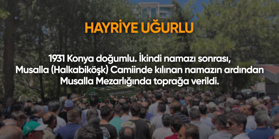 Konya'da bugün vefat edenler | 3 Kasım 2025 6